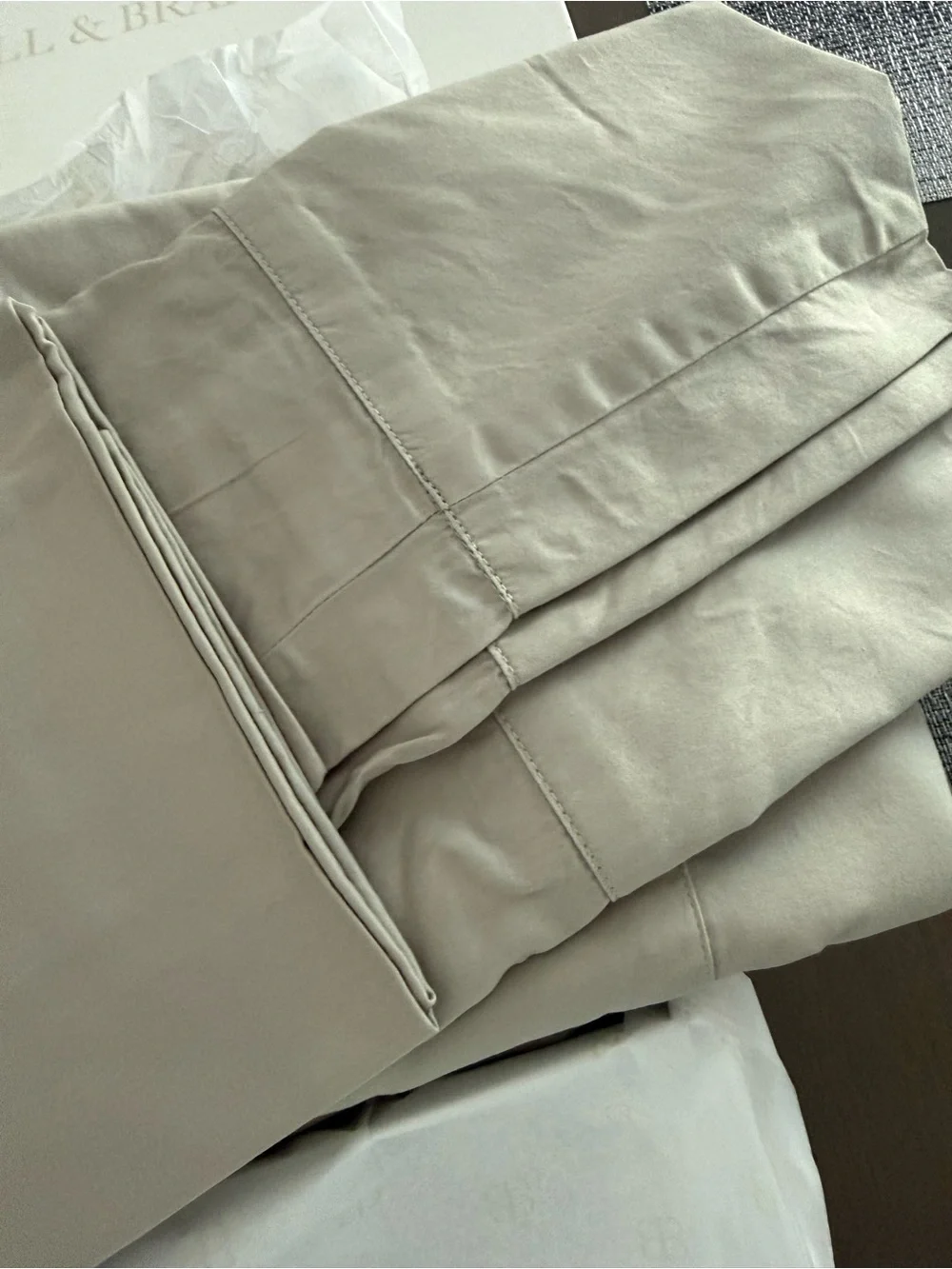 Boll & Branch NWT Queen Size Signature Hemmed Sheet Set Pewter Color🔥No offers🔥